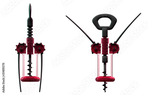 Cuadros en Lienzo Isolated corkscrew transparent mechanism