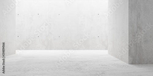 Dekoracja na wymiar  abstrakcyjna-pusta-nowoczesna-betonowa-sala-z-posrednim-oswietleniem-od-bocznej-sciany-industrialne-wnetrze