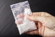 drug powder in hand