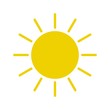 © YuliaR - Yellow Sun burst icon isolated on background. Modern simple flat sunlight, sign.