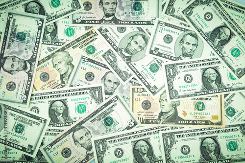 Fotografía Assorted American banknotes