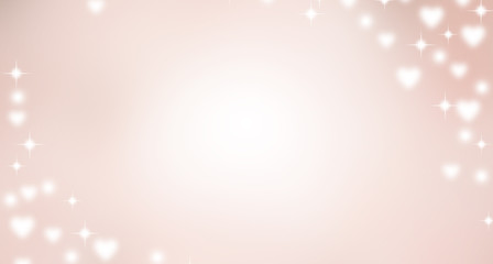 Wall Mural - abstract blur soft gradient pink color background with heart shape and star glitter for show,promote and advertise product in happy valentine's day collection concept