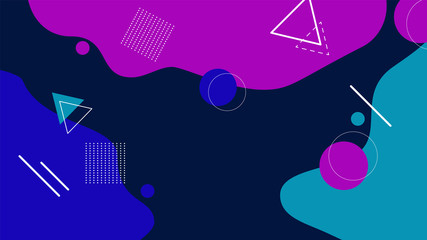 Poster - Geometric shapes and figures on colorful background. Use for modern design, cover, template, decorated, brochure, flyer.