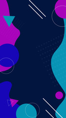 Poster - Geometric shapes and figures on colorful background. Use for modern design, cover, template, decorated, brochure, flyer.