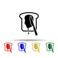 Poster - toast with honey multi color style icon. Simple glyph, flat vector of beekeeping icons for ui and ux, website or mobile application
