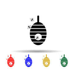 Poster - beehive multi color style icon. Simple glyph, flat vector of beekeeping icons for ui and ux, website or mobile application