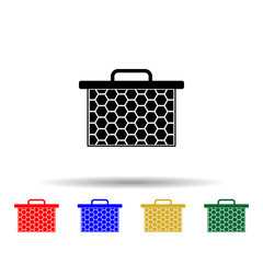 Poster - honeycombs multi color style icon. Simple glyph, flat vector of beekeeping icons for ui and ux, website or mobile application