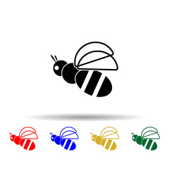Poster - bee multi color style icon. Simple glyph, flat vector of beekeeping icons for ui and ux, website or mobile application