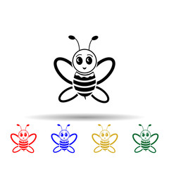 Poster - cute bee multi color style icon. Simple glyph, flat vector of beekeeping icons for ui and ux, website or mobile application