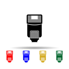 Poster - Speedlight, lighting multi color style icon. Simple glyph, flat vector of equipment photography icons for ui and ux, website or mobile application