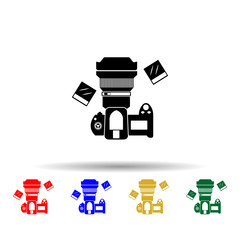 Poster - Photo camera multi color style icon. Simple glyph, flat vector of equipment photography icons for ui and ux, website or mobile application