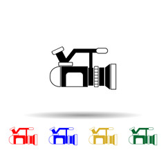 Poster - Video camera multi color style icon. Simple glyph, flat vector of equipment photography icons for ui and ux, website or mobile application