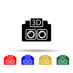 Poster - 3d camera multi color style icon. Simple glyph, flat vector of equipment photography icons for ui and ux, website or mobile application