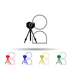 Poster - Camera, lens filter multi color style icon. Simple glyph, flat vector of equipment photography icons for ui and ux, website or mobile application
