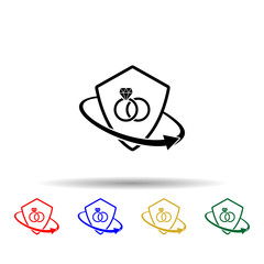 Poster - Marriage contract insurance multi color style icon. Simple glyph, flat vector of insurance icons for ui and ux, website or mobile application