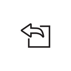 Poster - export arrow, forward icon, share or exit icon. black vector square and arrow. line style