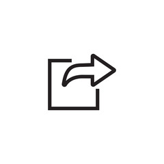 Poster - export arrow, forward icon, share or exit icon. black vector square and arrow. line style