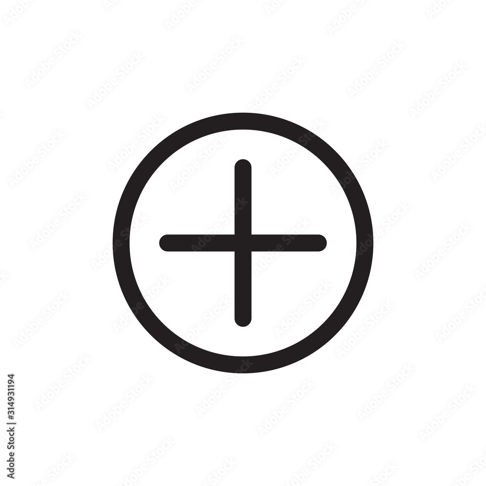 Add icon. Add a new item. Plus or positive symbol. Black vector. Stock ...