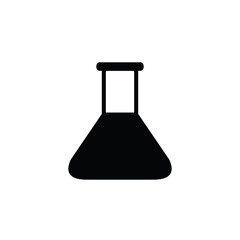 test tube icon. chemical device symbol. black vector