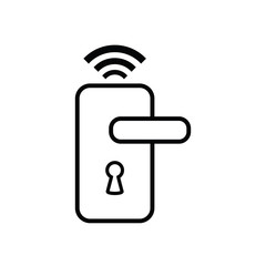 Wall Mural - Smart lock icon. Wireless door lock vector icon.  