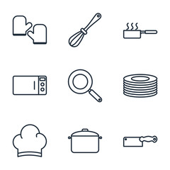 Aufkleber - Set Kitchen and Cooking icon template color editable. Kitchen pack symbol vector sign isolated on white background illustration for graphic and web design.