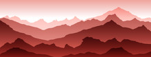 Blue Pattern Texture Eps 10 Illustration Background View Of Red Mountains - Vector