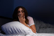 © burdun - Woman insomnia. Exhausted and sleepless young lady at home in the bed alone