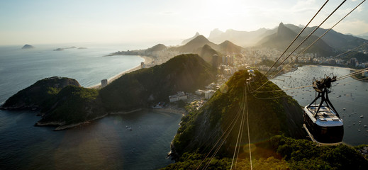 Fototapete - Panorama of Rio de Janeiro with Sugarloaf mountain, Brazil