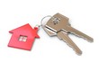 House and keys on white background 3d rendering