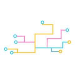 Wall Mural - electronic circuit line, technology logo template illustration design. vector eps 10.