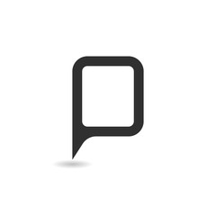 Wall Mural - Black map pin on white background with shadow with place for your text. Vector illustration.