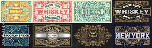 Fotografía Mega set of 8 vintage labels. Vector layered