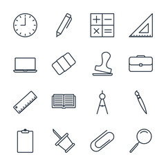 Leinwandbilder - Set Office icon template color editable. Office stationery pack symbol vector sign isolated on white background illustration for graphic and web design.
