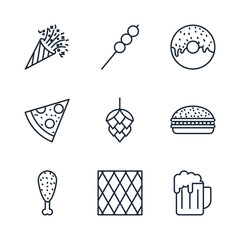 Fototapete - Set octoberfest icon template color editable. octoberfest pack symbol vector sign isolated on white background illustration for graphic and web design.