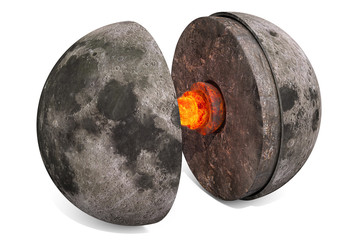 Wall Mural - structure of moon concept, 3d rendering