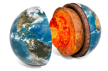 Wall Mural - structure of planet earth concept, 3d rendering
