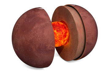 Wall Mural - structure of planet mars concept, 3d rendering