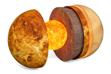 Wall Mural - structure of planet venus concept, 3d rendering