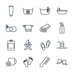 Fototapete - Set Spa icon template color editable. Spa & Beauty pack symbol vector sign isolated on white background illustration for graphic and web design.