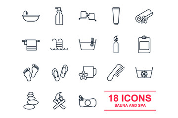 Fototapete - Set Spa icon template color editable. Spa & Beauty pack symbol vector sign isolated on white background illustration for graphic and web design.