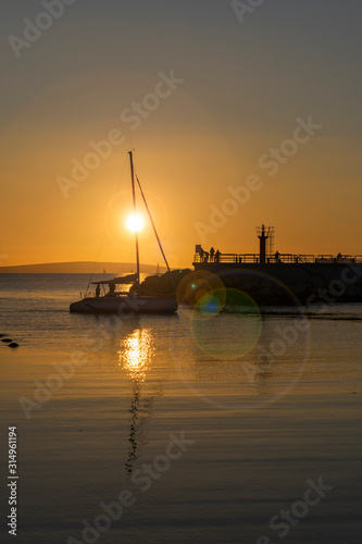 sunset at the port of portixol