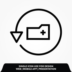 Sticker - backup folder line icon design