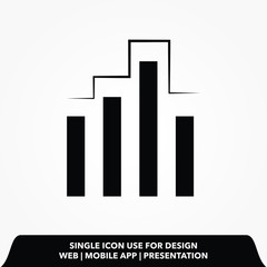 Poster - Graph Icon vector in trendy flat style isolated on white background.
