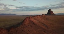 4k Cinematic Flight Along Shiprock New Mexico Rock Formations