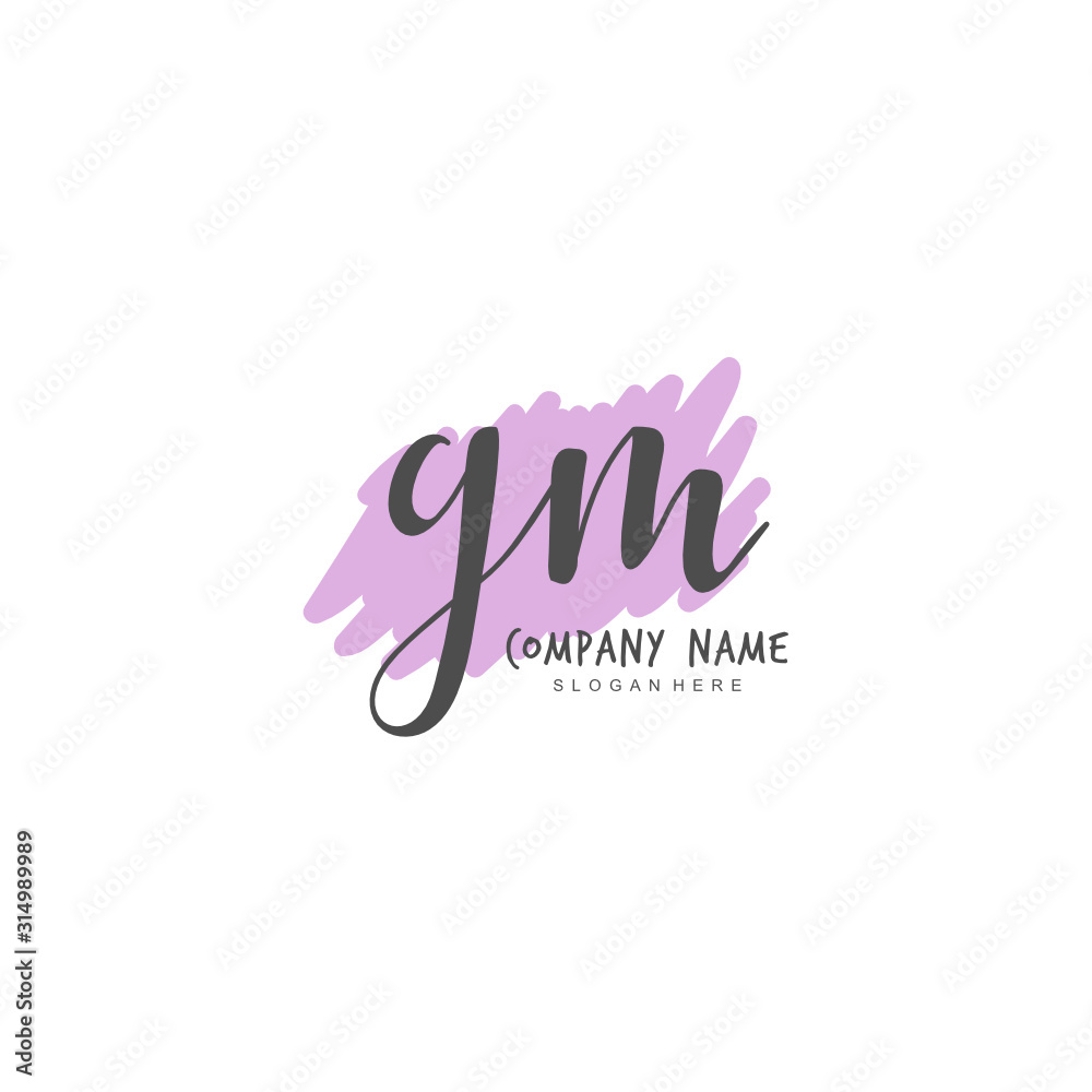 Handwritten initial letter G M GM for identity and logo. Vector logo ...