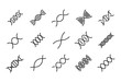 Simple set of DNA modern thin line icons.