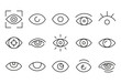 Vector line icons collection of eye.