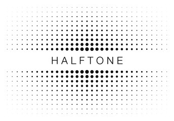 Wall Mural - halftone gradient texture frame isolated on white background. comic dotted pattern using halftone ci
