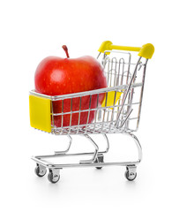 Wall Mural - Apple in shopping cart