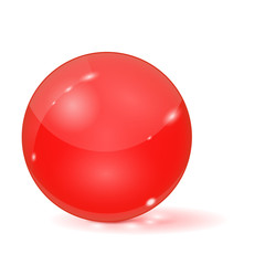 Sticker - Red glass ball. 3d sphere